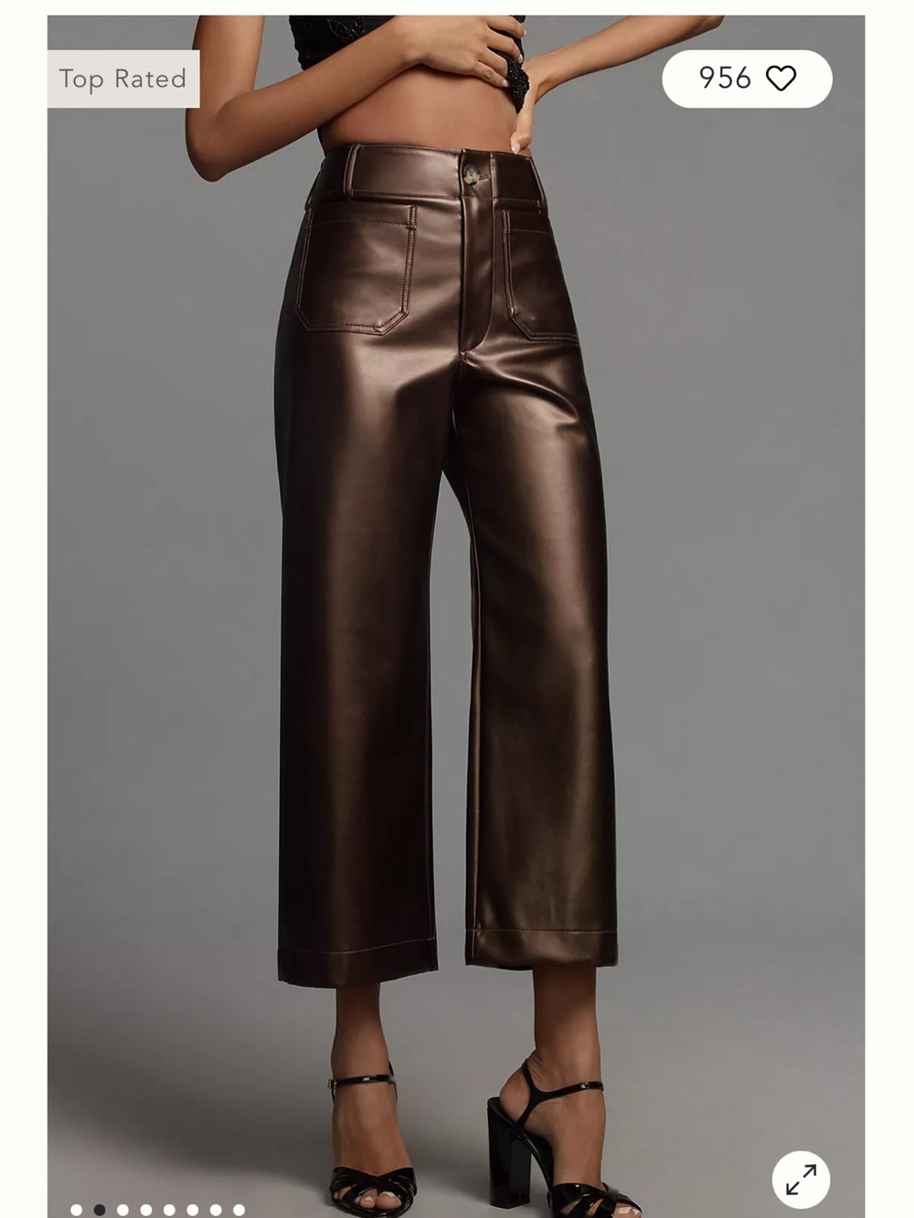 Maeve Brown Pleather Collette pants